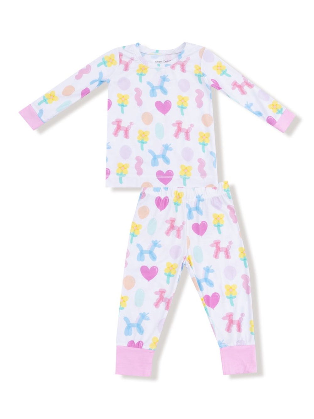 Angel Dear Long Sleeve Loungewear Set - Balloon Animals Pink 2T